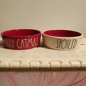 Rae Dunn Christmas Cat Bowls.